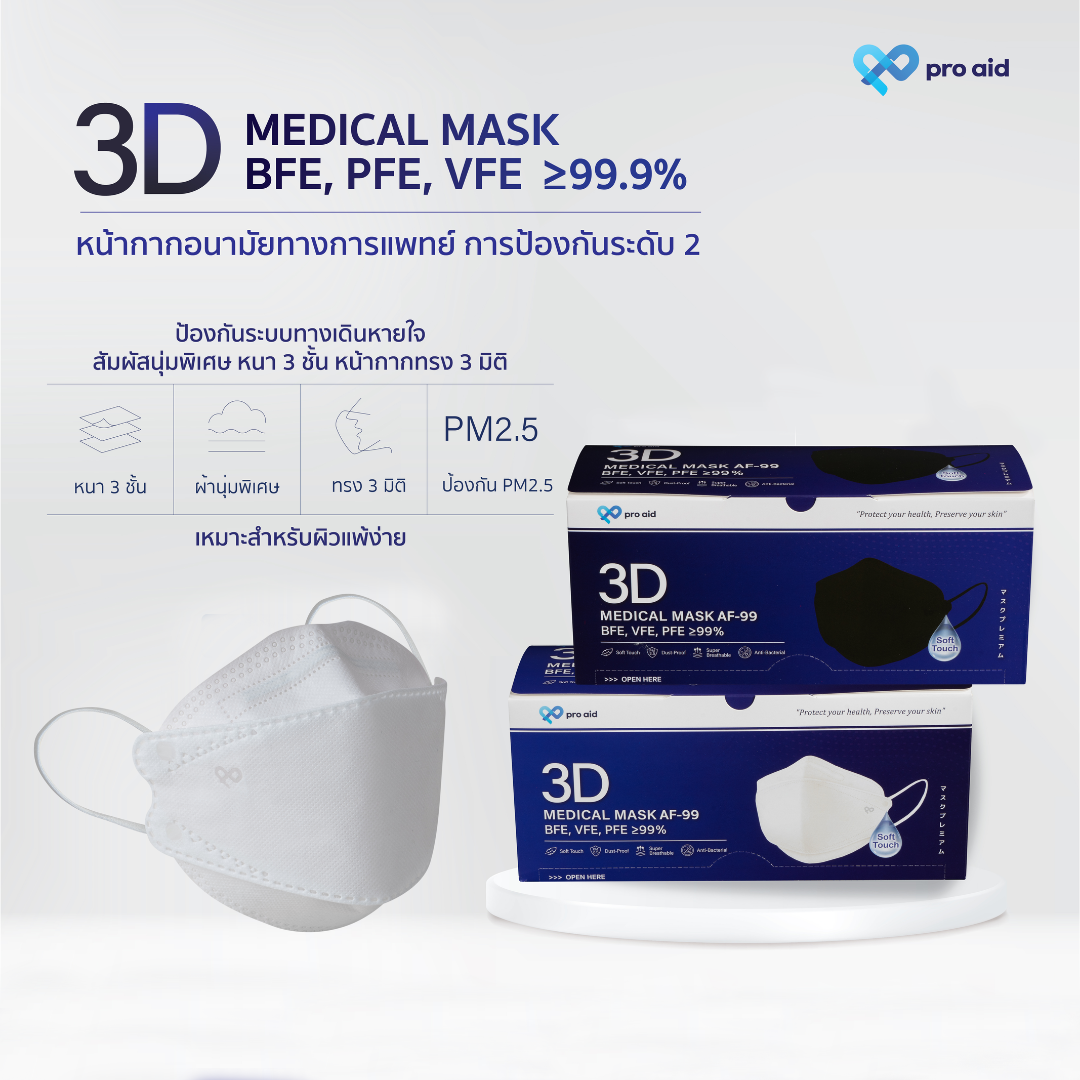 Pro aid 3D AF-99 Medical Mask {Carton/12 Box} - Image 2